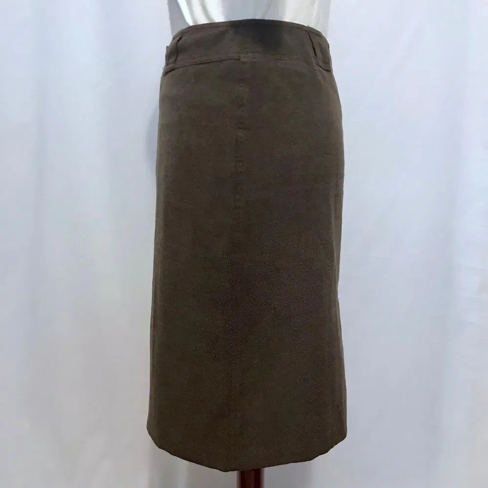 Austin Reed Vintage Brown Knee Length Skirt Women 10 - Picture 7 of 16